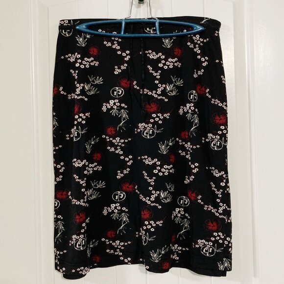 S. OLIVER Vintage floral Asian inspired stretchy a-line skirt ~ SMALL MEDIUM - Picture 9 of 9